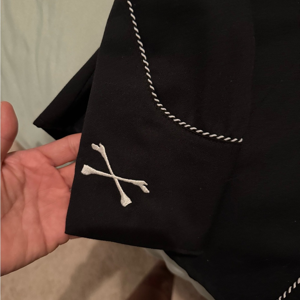 Scully Black Jacket with Skull and Rose Embroidery